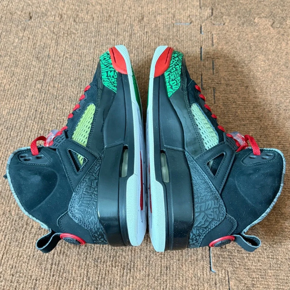 Jordan‎ Spizike Black Varsity Red Green Elephant Print 315371-026 Mens Size 9.5